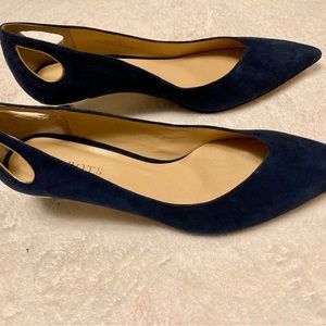 NNW Talbots Indigo Blue Erica Cutout Suede Heels, size 8M.